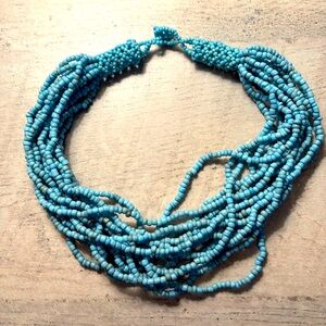 Light blue beaded necklace